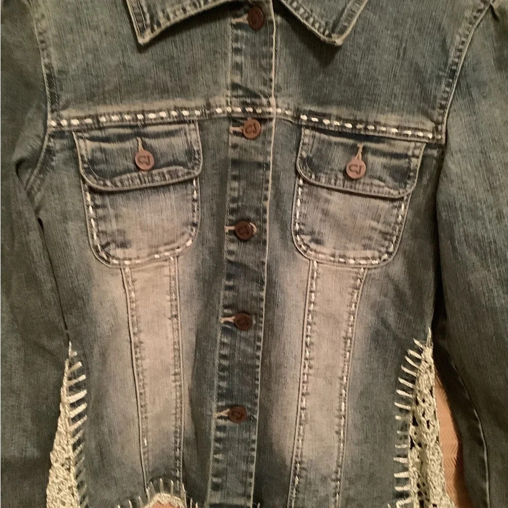 CREST~VINTAGE~BOHO~JEAN JACKET~S~ - Picture 12 of 16